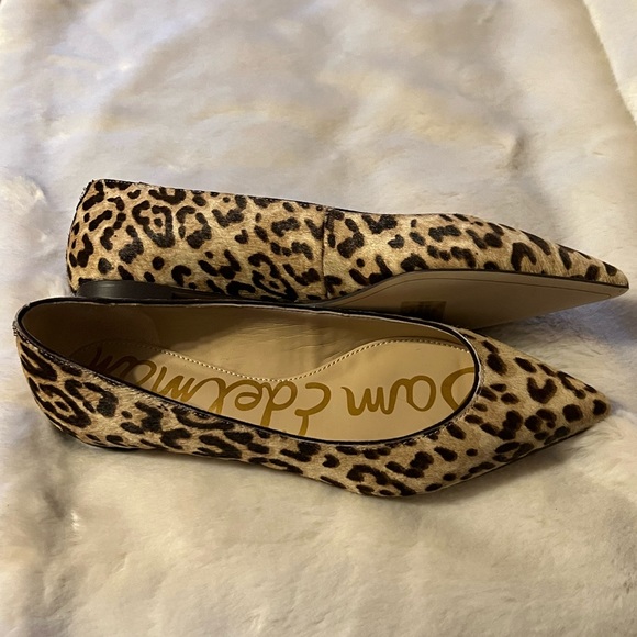 SOLD Sz 6 Sam Edelman NEW Sally Pointed Toe Cheetah Calf Hair Leather Flats - Picture 12 of 15